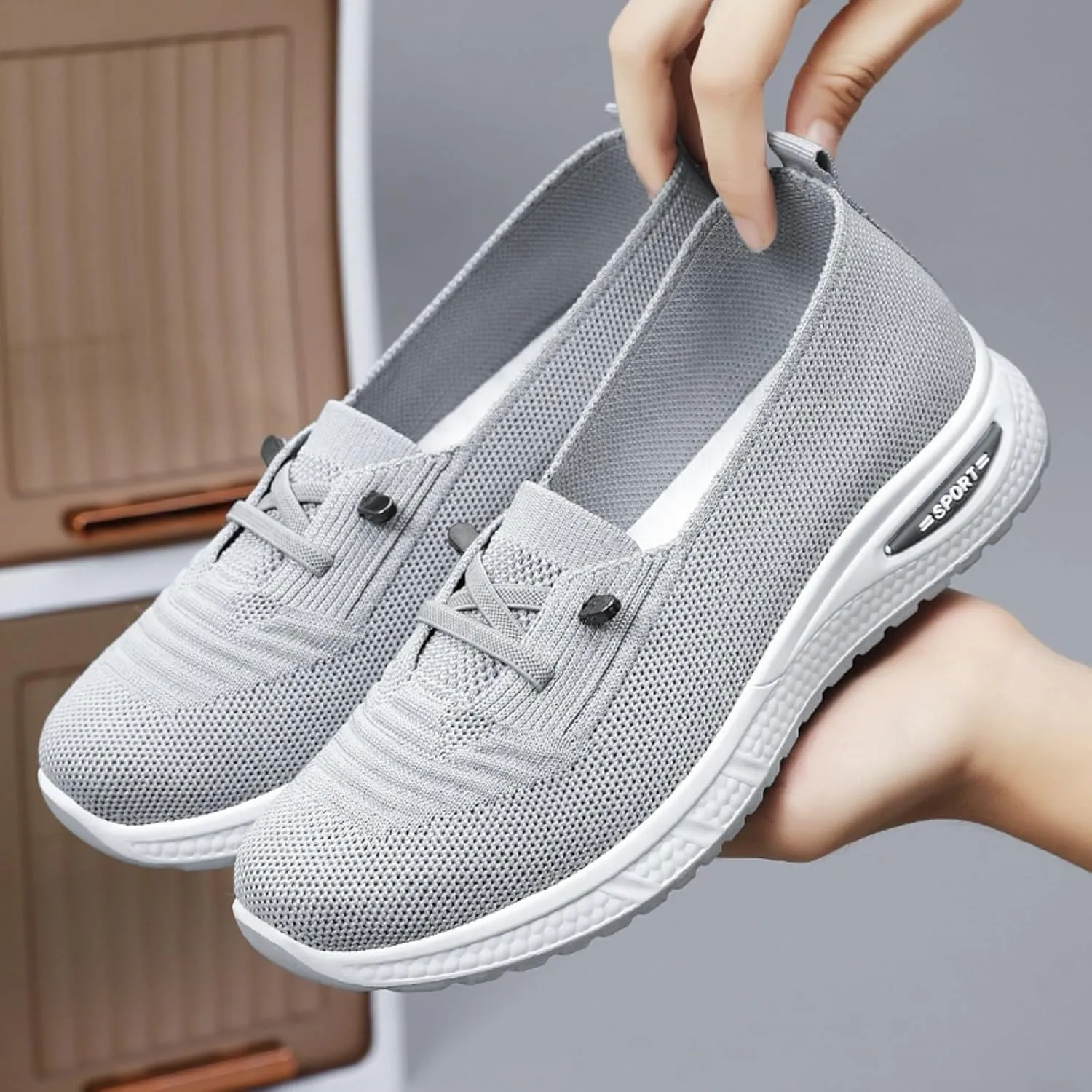 Womens Slip On Tennis Running Shoes Non Slip Fashion Sneakers Mesh Walking Shoes Gym Workout Breathable Work Shoes Comfortable Women's Athletic Shoes Lightweight