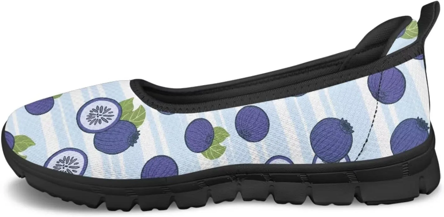 Women's Slip On Walking Sneakers Casual Fashion Flying Mesh Loafers Lightweight Dress Shoes Non-Slip Cozy Exercise Flat Shoes US Size 6-11