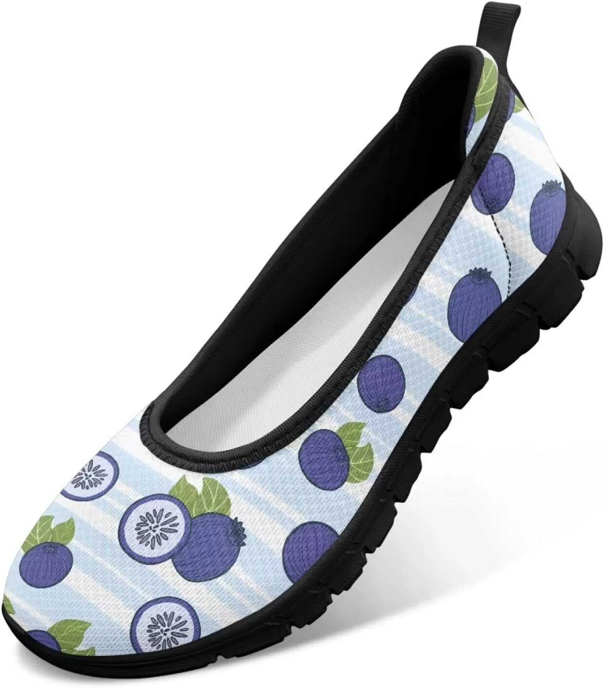 Women's Slip On Walking Sneakers Casual Fashion Flying Mesh Loafers Lightweight Dress Shoes Non-Slip Cozy Exercise Flat Shoes US Size 6-11