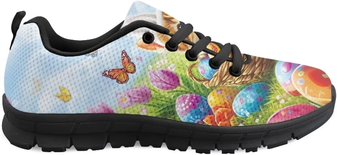 Womens Trainers Sports Running Shoes Lightweight Causal Tennis Shoe Non Slip Gym Workout Shoes Easter St. Patrick's Day Sneakers Black Sole Size 5-12