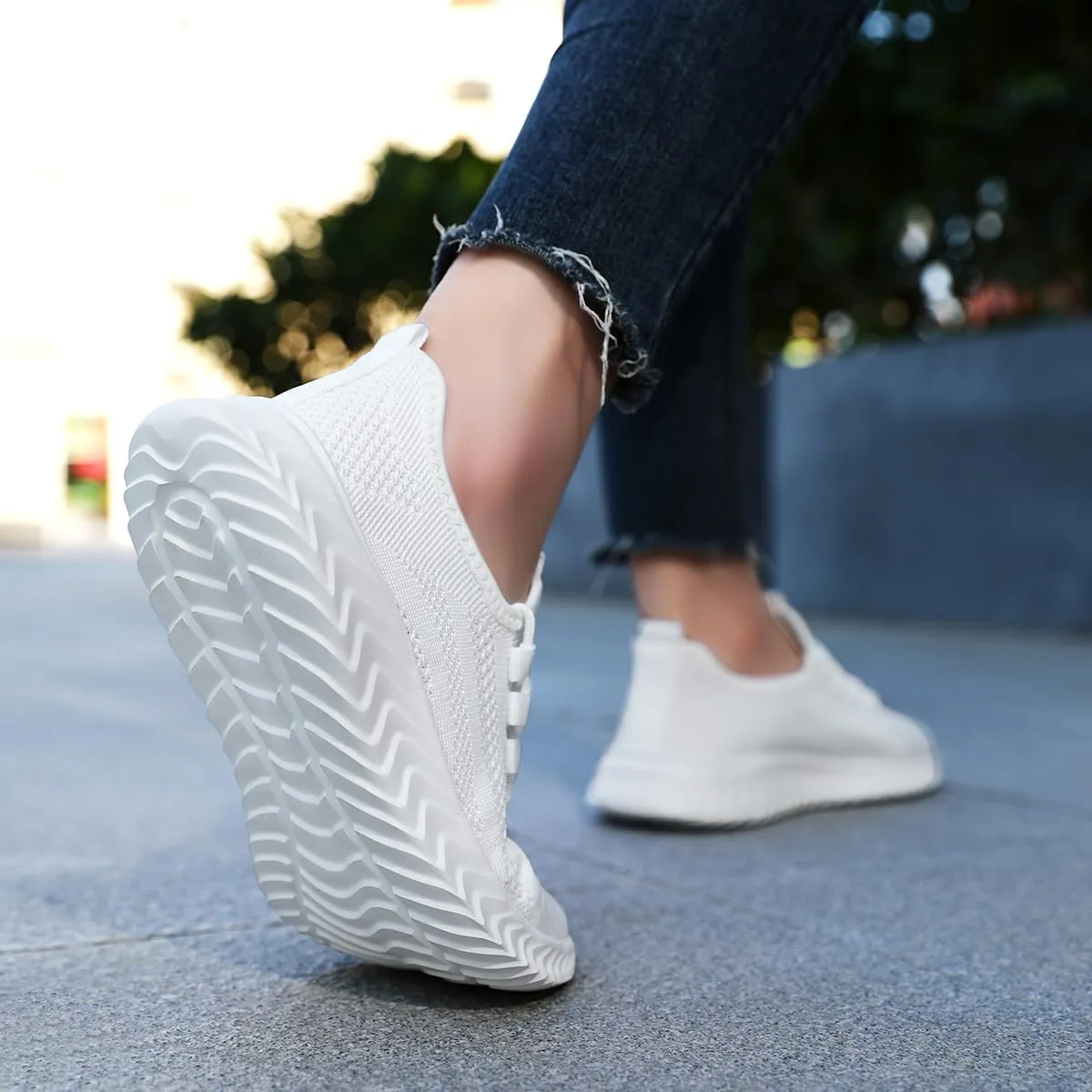 Womens Walking Shoes Casual Slip On Tennis Running Shoes Lightweight Breathable Non Slip Workout Athletic Gym Cross Training Sneakers