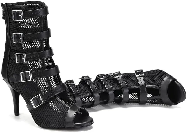YKXLM Latin Dance Boots Women Ballroom Dance Shoes Salsa Bachata Performance Dancing Shoes