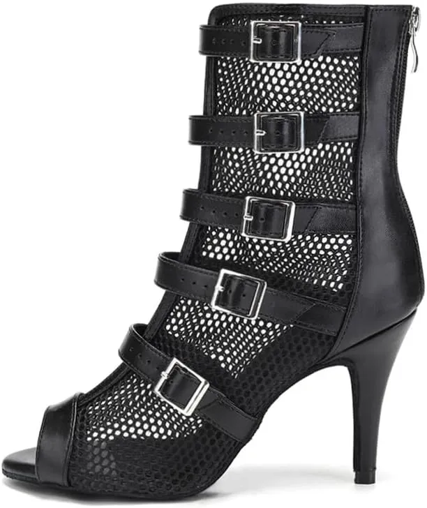 YKXLM Latin Dance Boots Women Ballroom Dance Shoes Salsa Bachata Performance Dancing Shoes