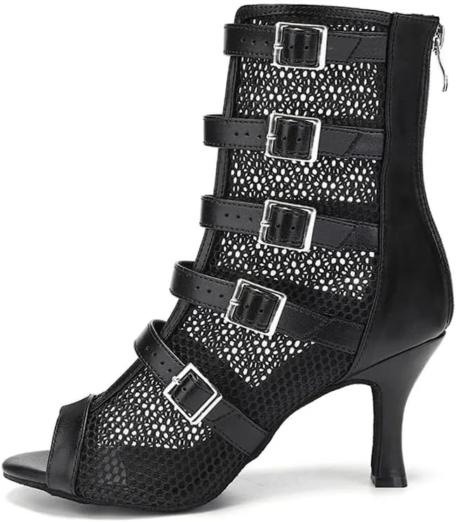 YKXLM Latin Dance Boots Women Ballroom Dance Shoes Salsa Bachata Performance Dancing Shoes
