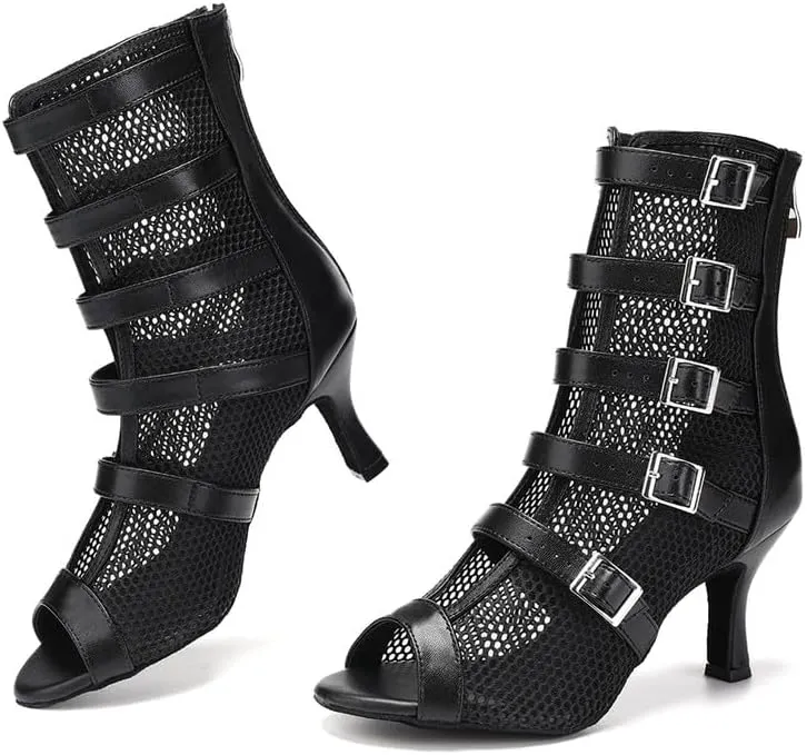 YKXLM Latin Dance Boots Women Ballroom Dance Shoes Salsa Bachata Performance Dancing Shoes