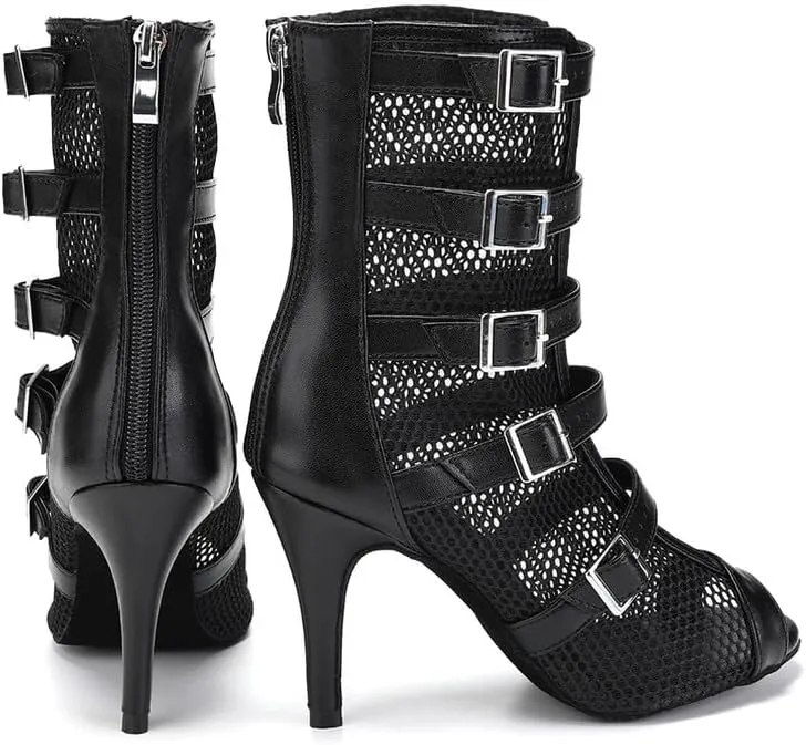 YKXLM Latin Dance Boots Women Ballroom Dance Shoes Salsa Bachata Performance Dancing Shoes