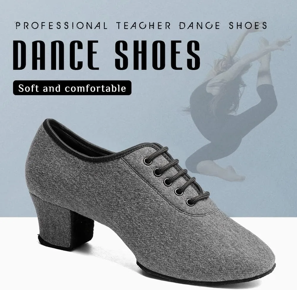 YKXLM Women Standard Practice Social Dance Sneaker Beginner Dance Practice Shoes for Women Low Heel Ballroom