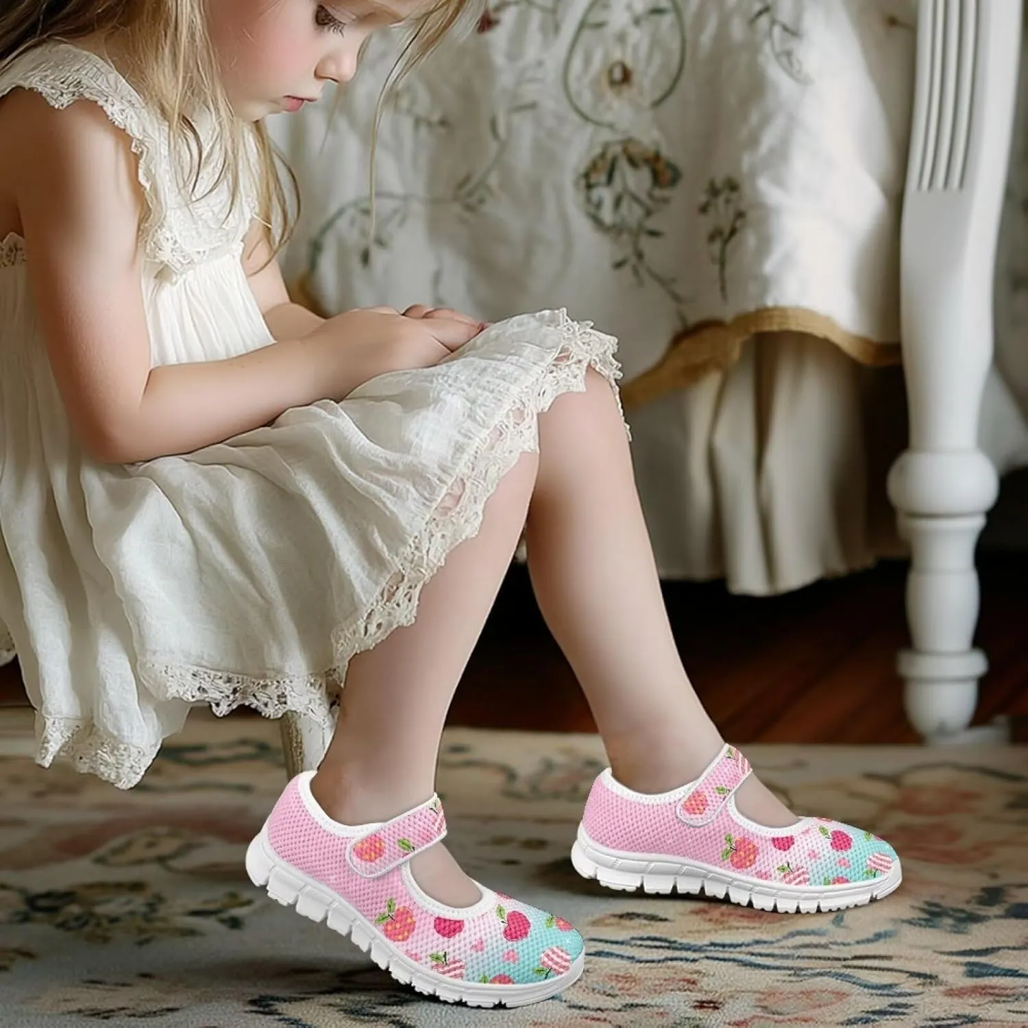 Yzaoxia Girls Sneakers 100 Days for School Shoes Tennis Shoes Hook and Loop Shoes Slip On Sneakes Walking Casual Sport Shoes Flat Footwear Trainers School Gym Outdoor